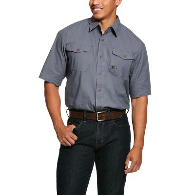 Ariat Work: Rebar Made Tough DuraStretch Camisa Hombre - Gris (IQGXP5314)